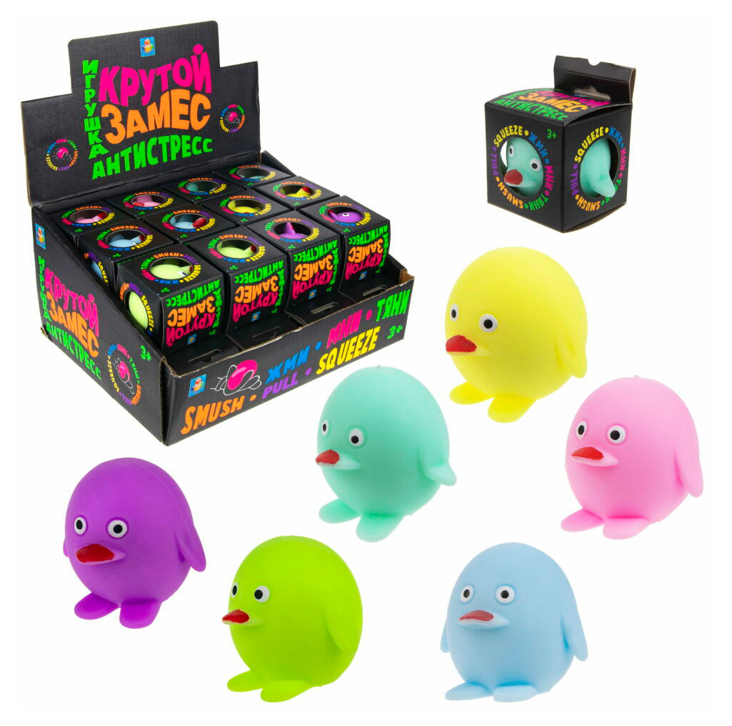 

Игрушка антистресс 1TOY Крутой замес Пингвин 6 см, 1 шт в ассортименте
