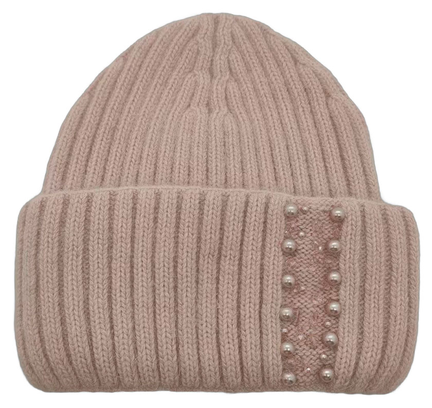 

Шапка женская Sabedoria с отворотом бледно-розовая one size