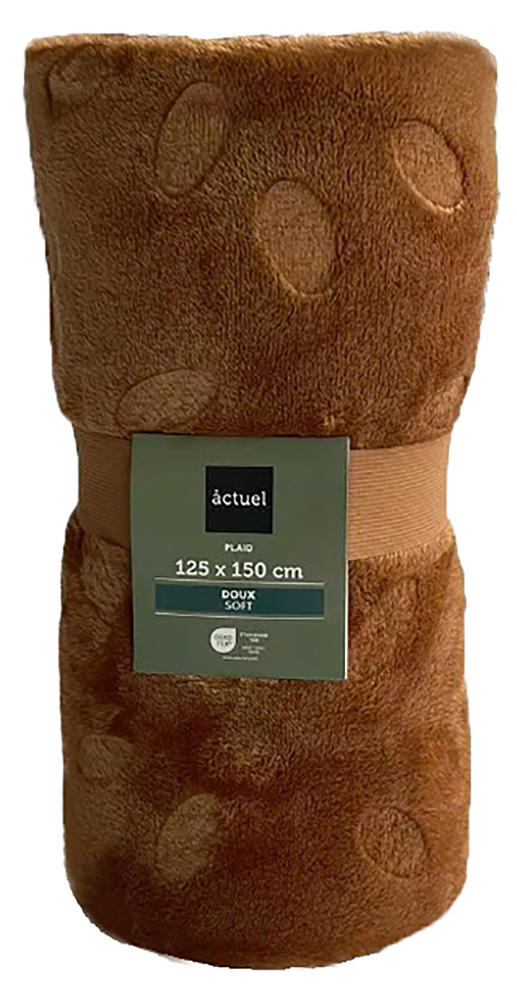 

Плед Actuel Листочки коричневые, 125х150 см