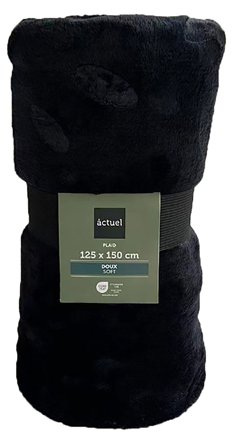 

Плед Actuel Листочки темно-серый, 125х150 см