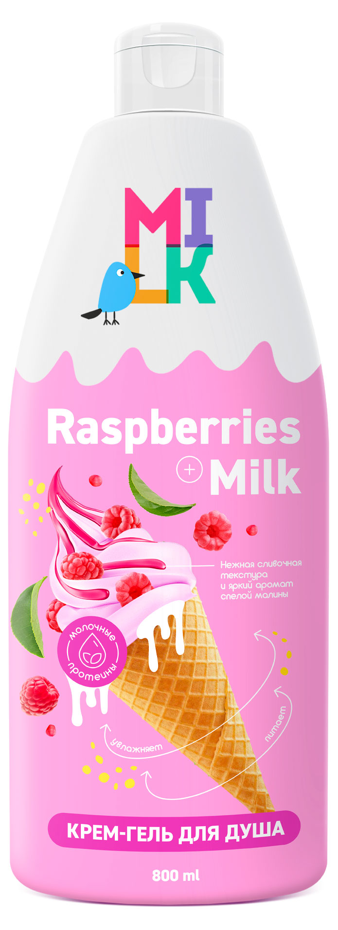 

Крем-гель для душа Milk Молоко и малина, 800 мл