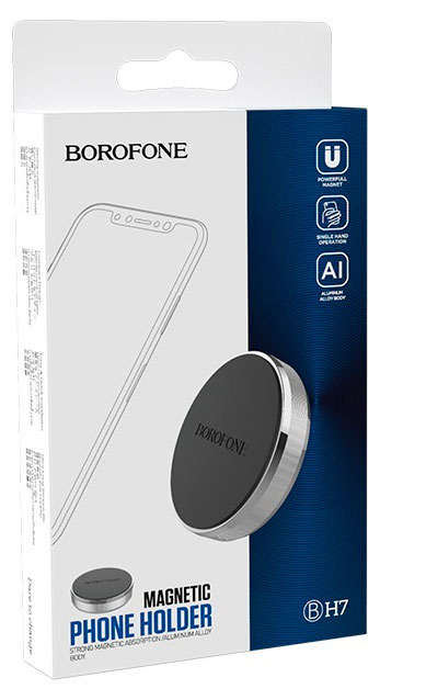 

Держатель телефона на панель Borofone магнитный Plane серебристый
