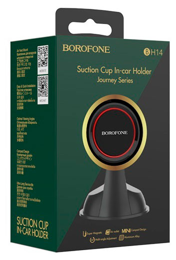 

Держатель телефона на лобовое стекло Borofone магнитный JOURNEY черный/красный