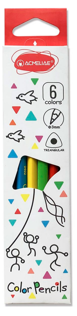 

Набор цветных трехгранных карандашей ACMELIAE, 6 цветов