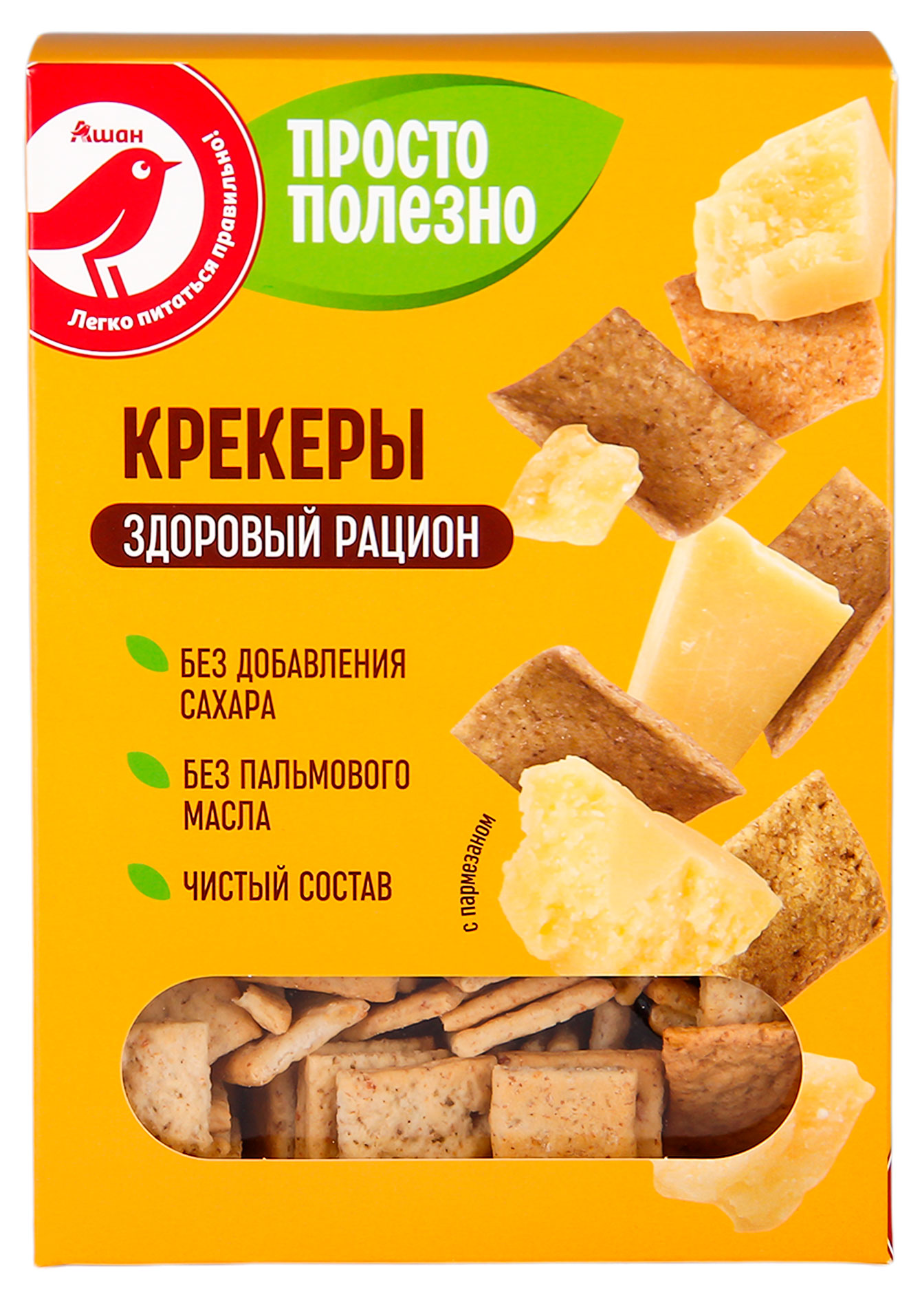 

Крекер АШАН Красная птица с пармезаном, 130 г
