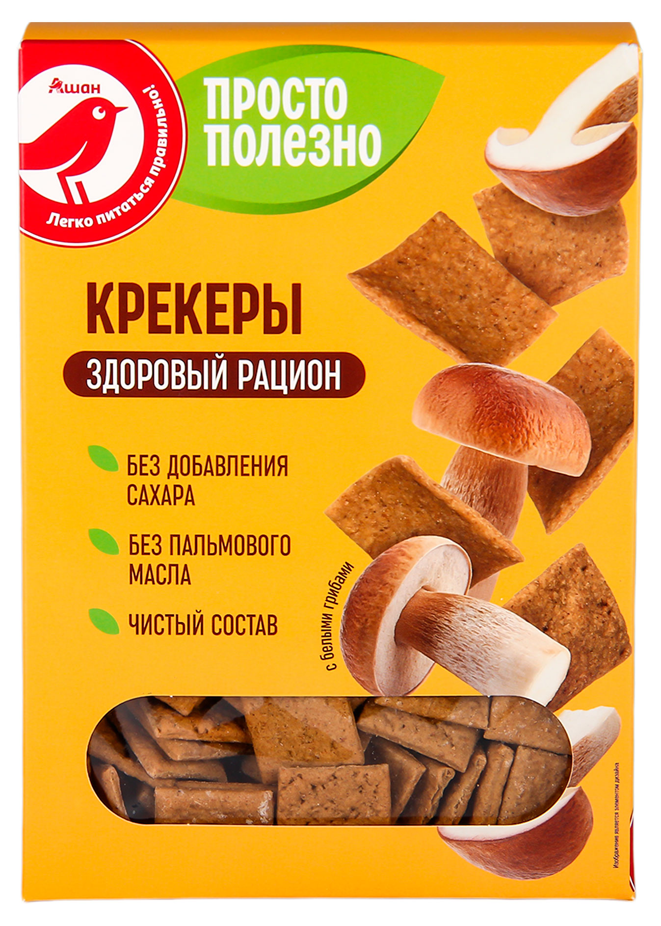 

Крекер АШАН Красная птица с белыми грибами, 130 г
