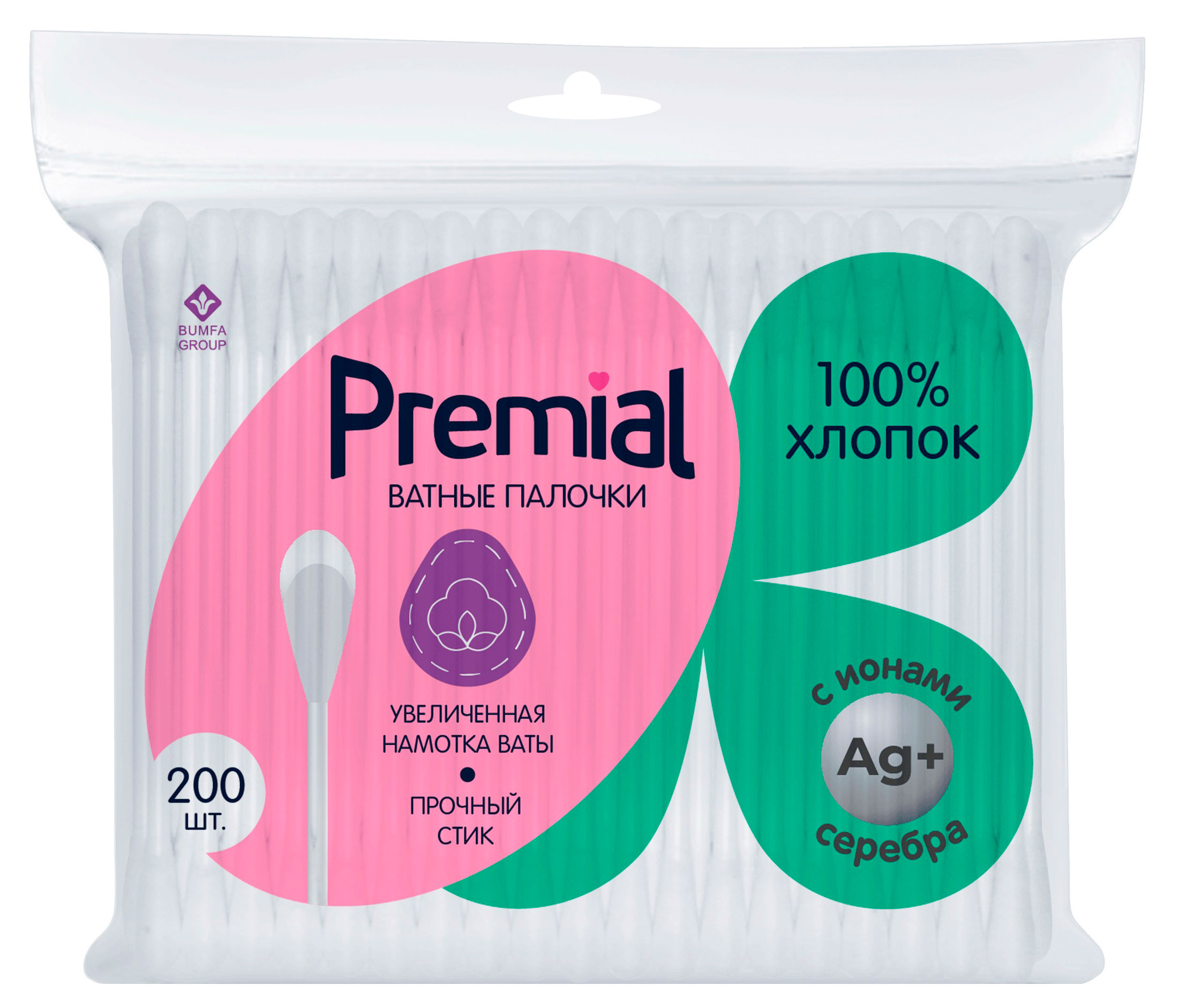 

Ватные палочки Premial, 200 шт