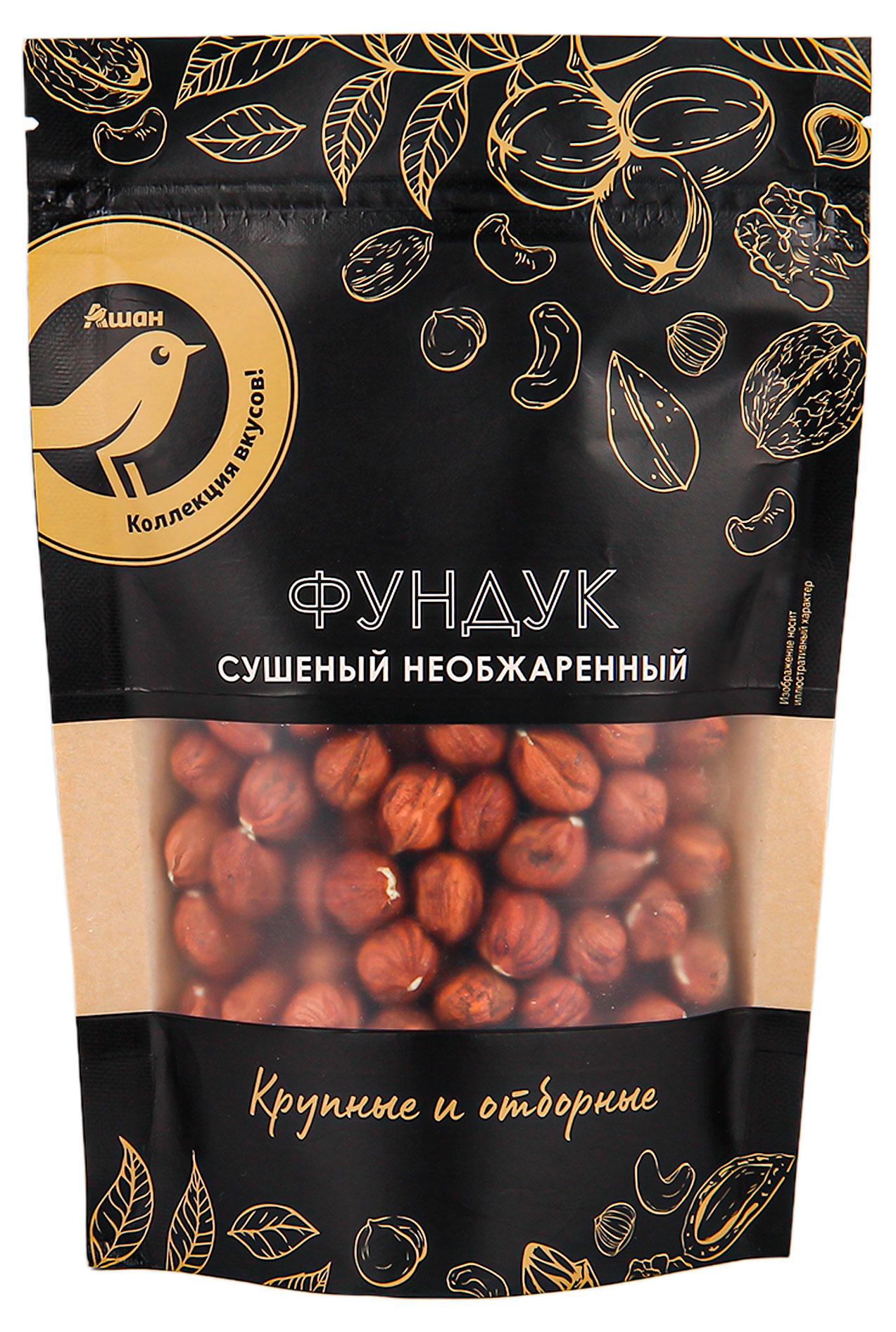 

Фундук АШАН Золотая птица сушеный, 135 г