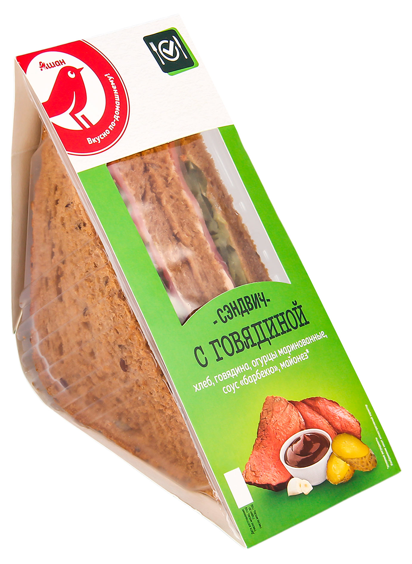 

Сэндвич АШАН Красная птица с говядиной, 150 г