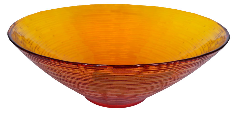 

Салатник NinaGlass Риски стеклянный оранжевый, d 20 см