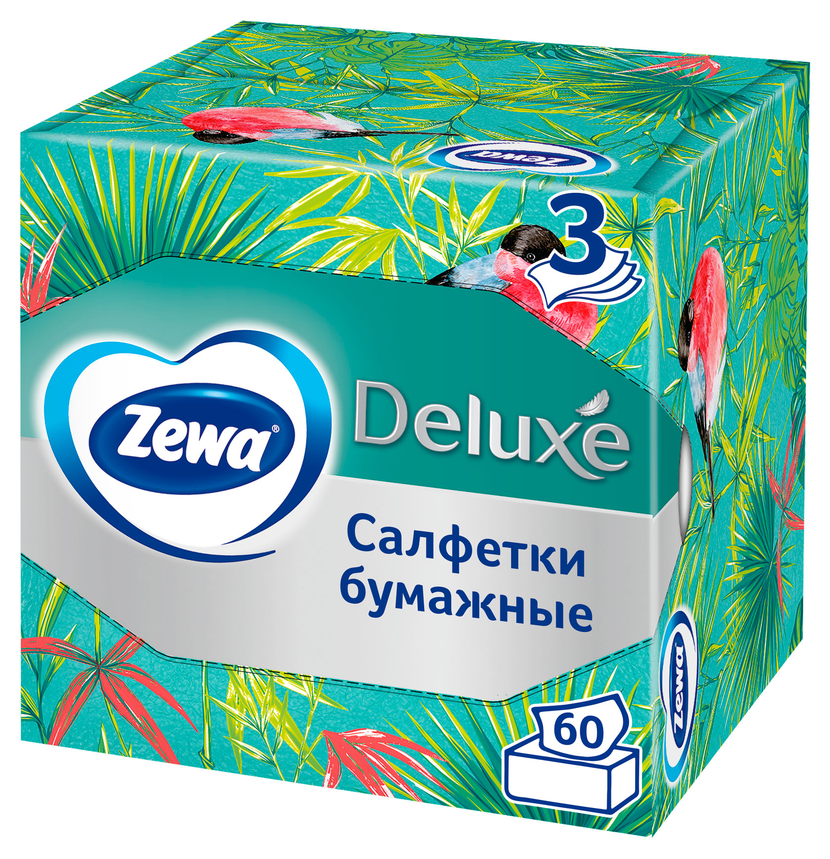 

Салфетки бумажные в коробке Zewa Deluxe Арома Коллекция, 3 слоя, 60 шт