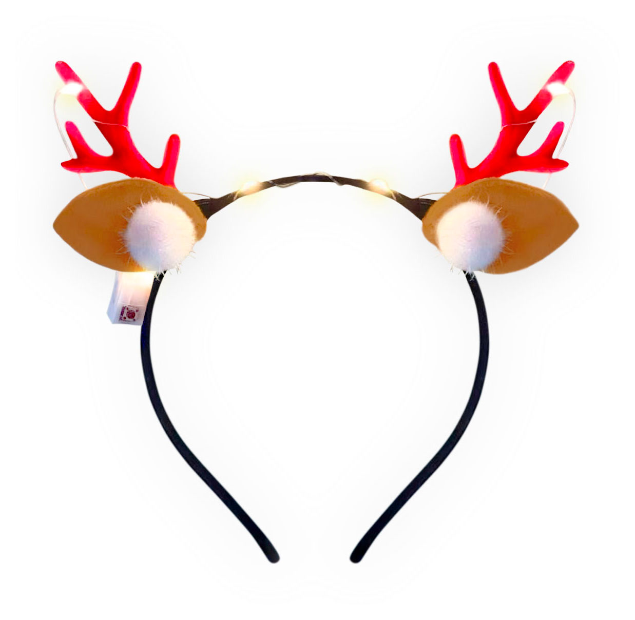 Изображение товара Ободок карнавальный светящийся Partymania Ушки с рожками 1 шт в ассортименте