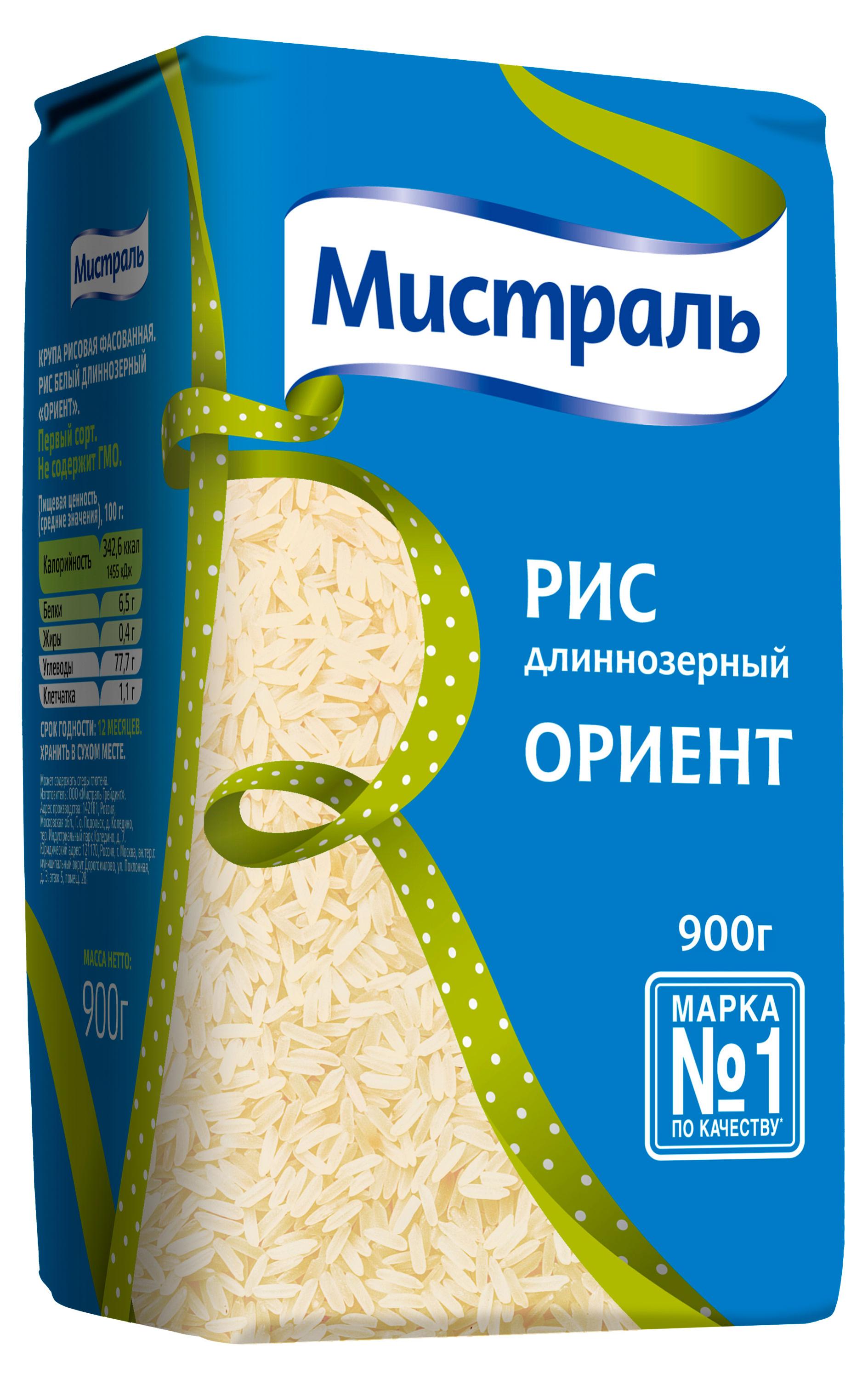 

Рис длиннозерный Мистраль Ориент белый, 900 г