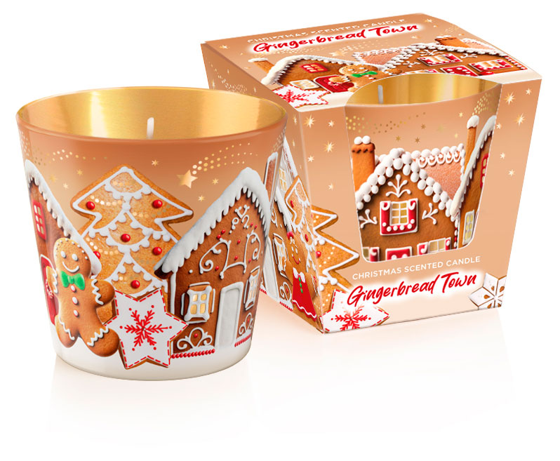

Свеча ароматизированная Bartek candles Пряничный городок, 9х8,5 см, 1 шт