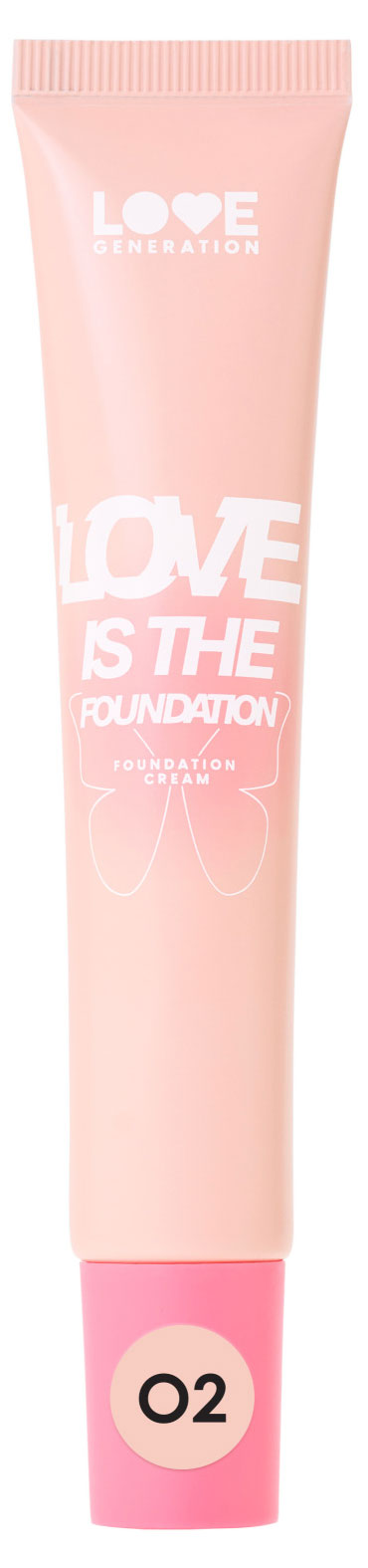 

Тональный крем Love generation Love is the Foundation для лица тон 02 светлый бежевый, 30 мл