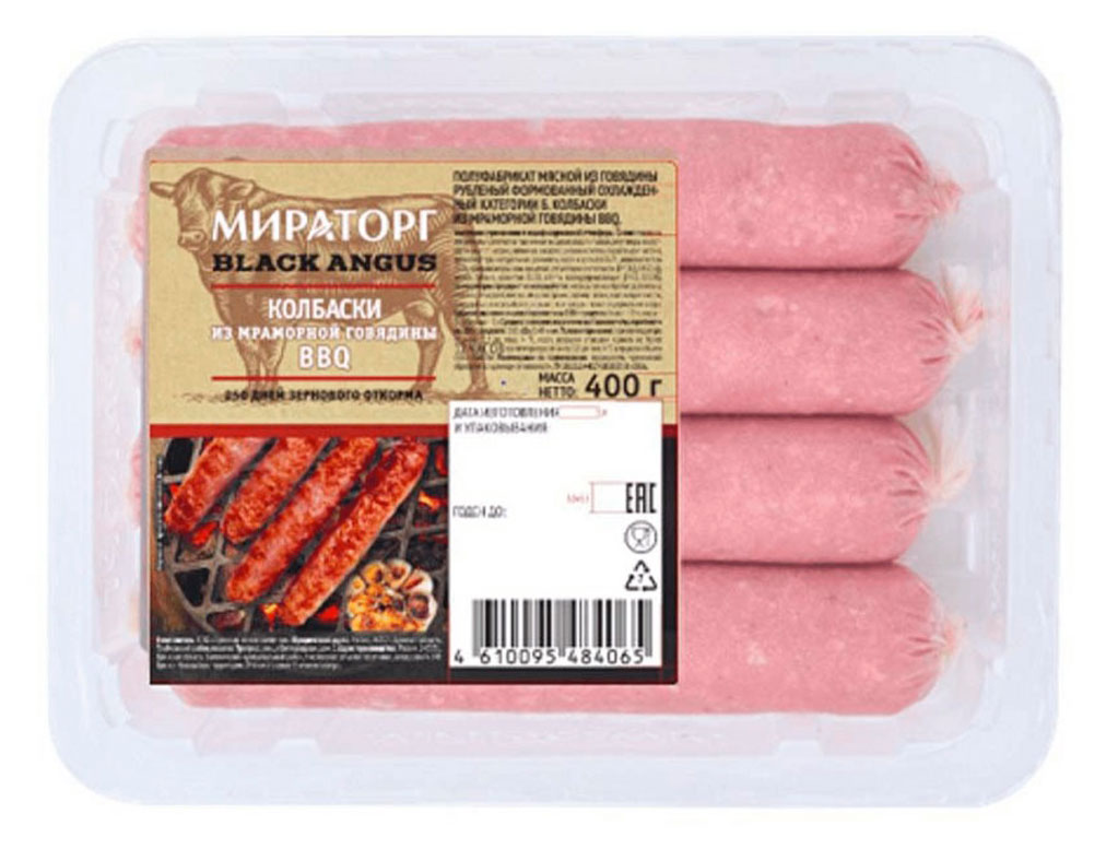 

Колбаски из мраморной говядины Мираторг BBQ охлажденные, 400 г