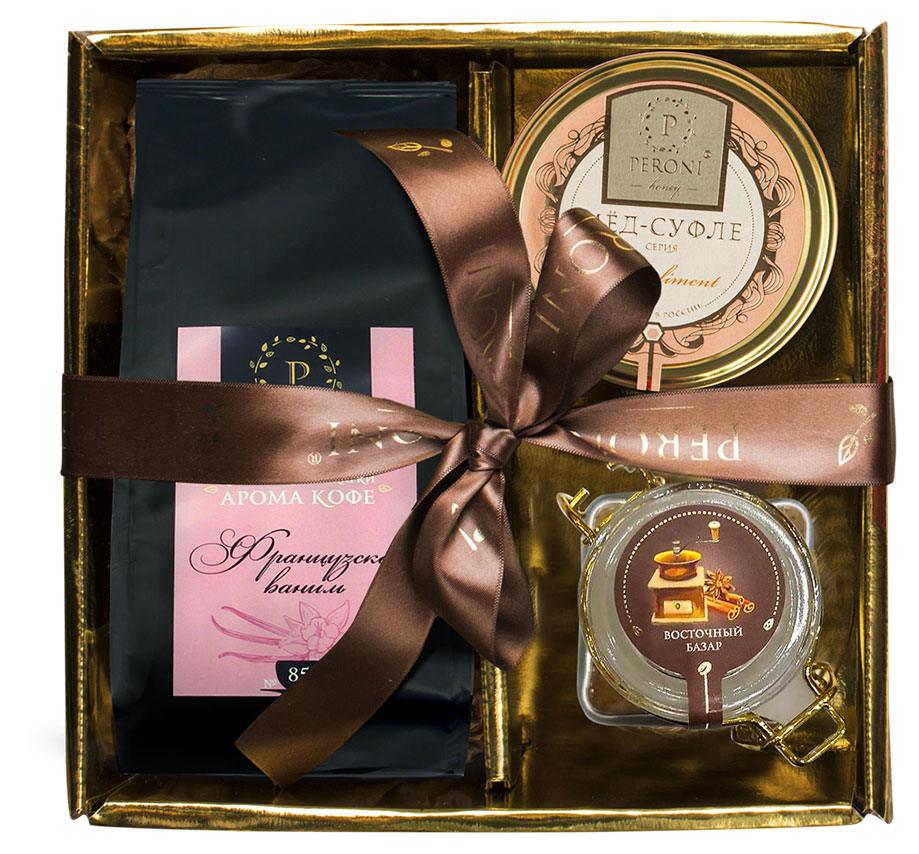 

Набор Peroni Кофе на двоих Мед-суфле, 350 г + специи, 50 г + кофе, 100 г