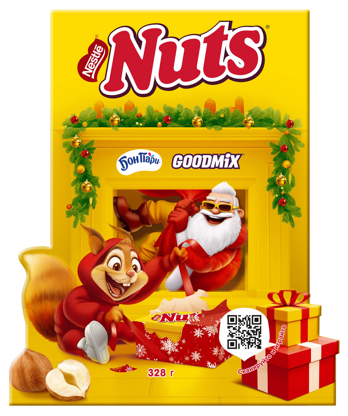 

Подарок новогодний сладкий Nuts Приключения у камина, 328 г