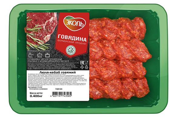 Изображение товара Люля кебаб говяжий "ЭКОЛЬ" - охлажденный, 400 г
