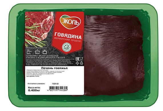Изображение товара Печень «Эколь» говяжья,400г