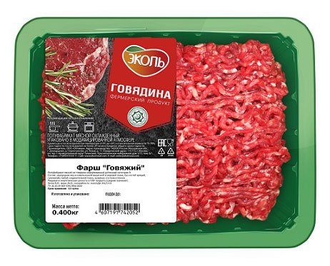 

Фарш говяжий Эколь Халяль, 400 г