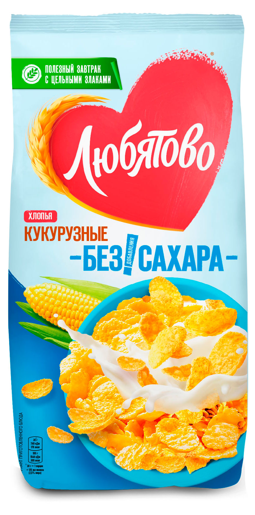 

Готовый завтрак Любятово хлопья кукурузные, 270 г