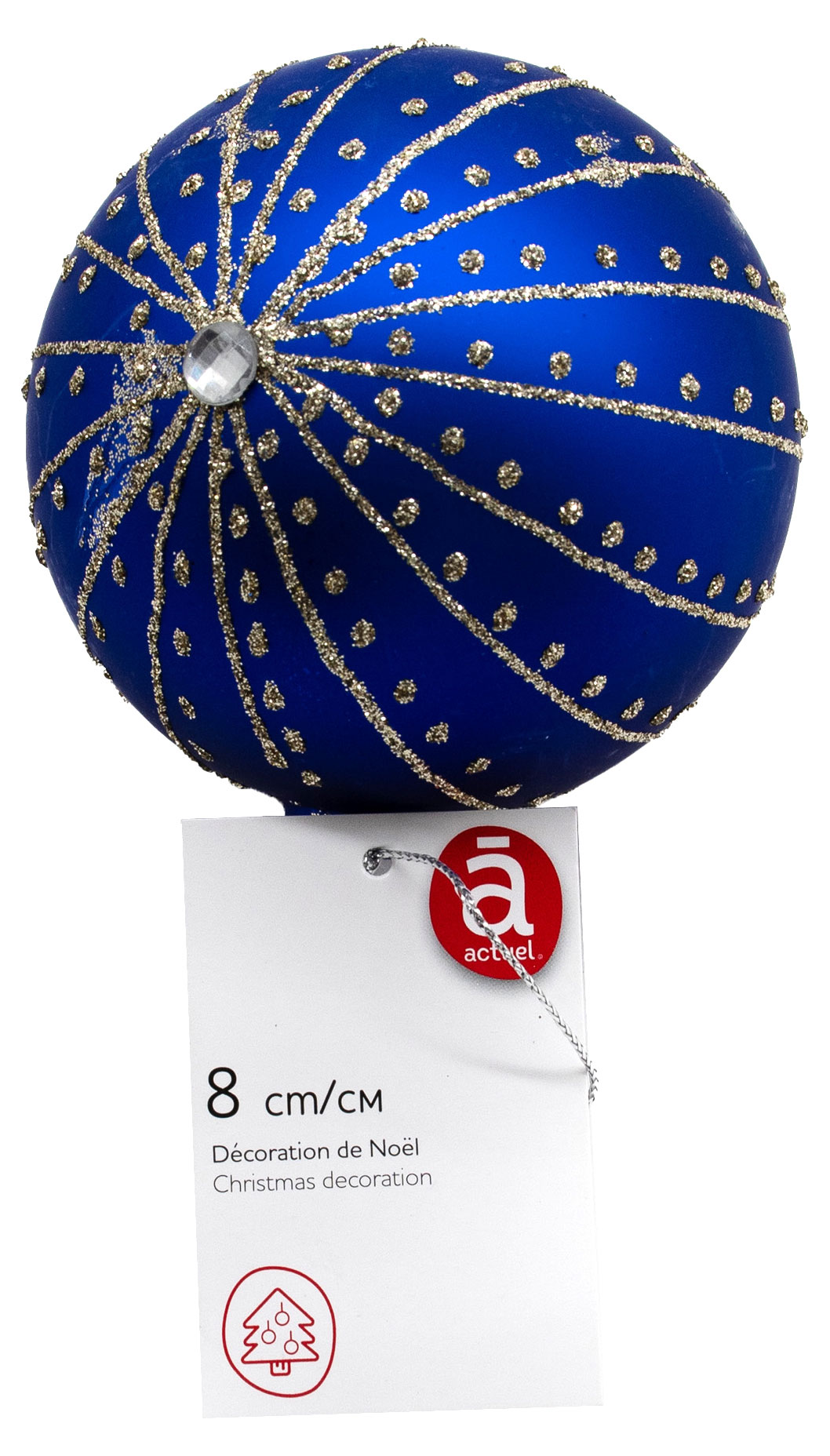 

Елочное украшение Шар Actuel синий, 8 см