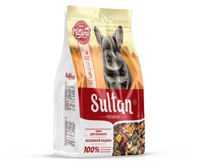 

Корм для шиншилл Султан Premium Основной рацион, 400 г
