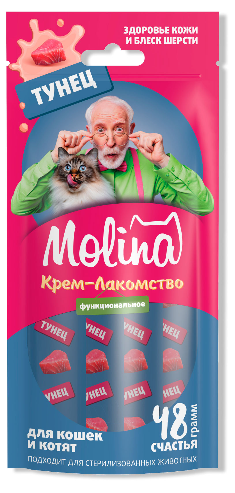 

Крем-лакомство для кошек и котят Molina тунец, 48 г