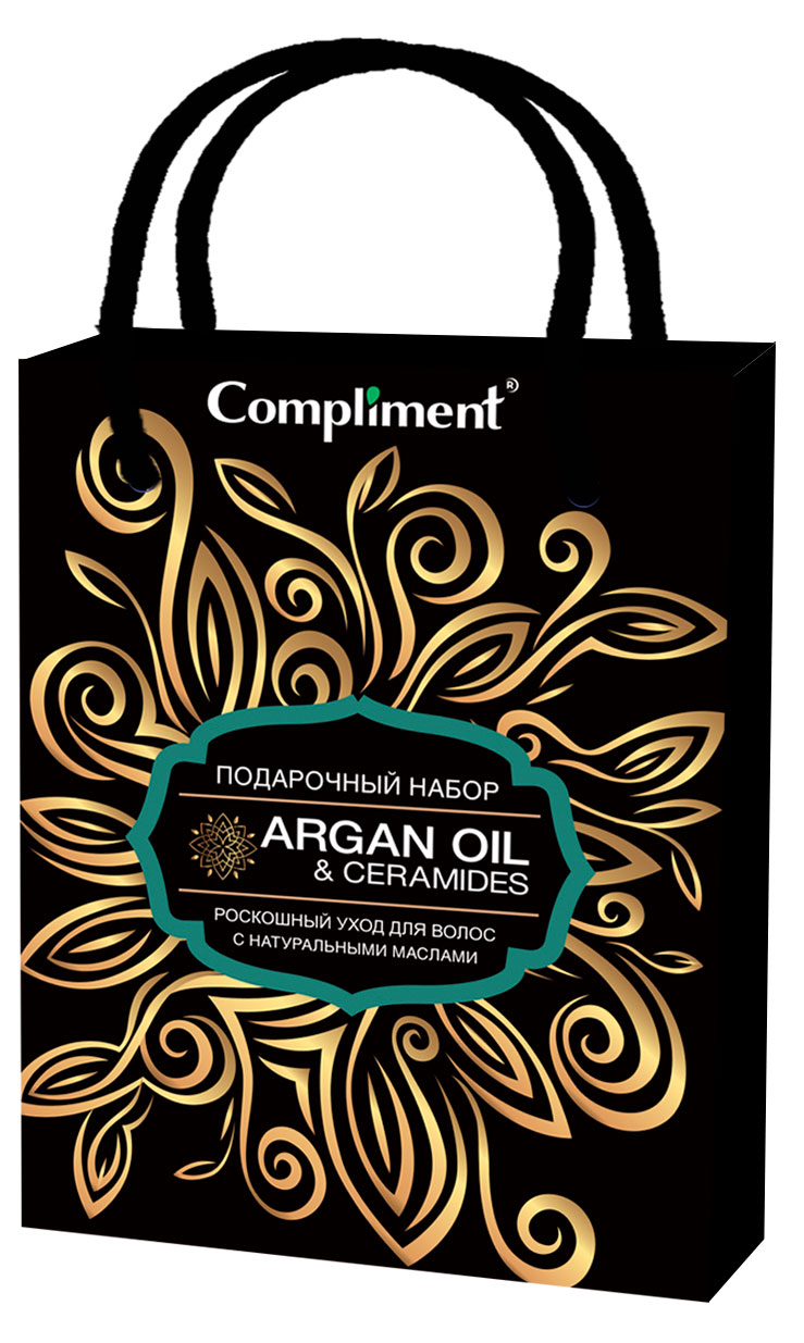 

Набор подарочный Compliment Aragan Oil & Ceramides 1242 Роскошь натурального ухода, Шампунь для волос 250 мл + Экспресс-бальзам для волос 250 мл