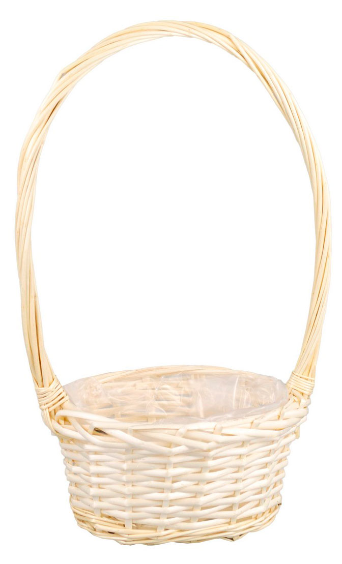 

Корзина плетеная для цветов и подарков ива белый, D20