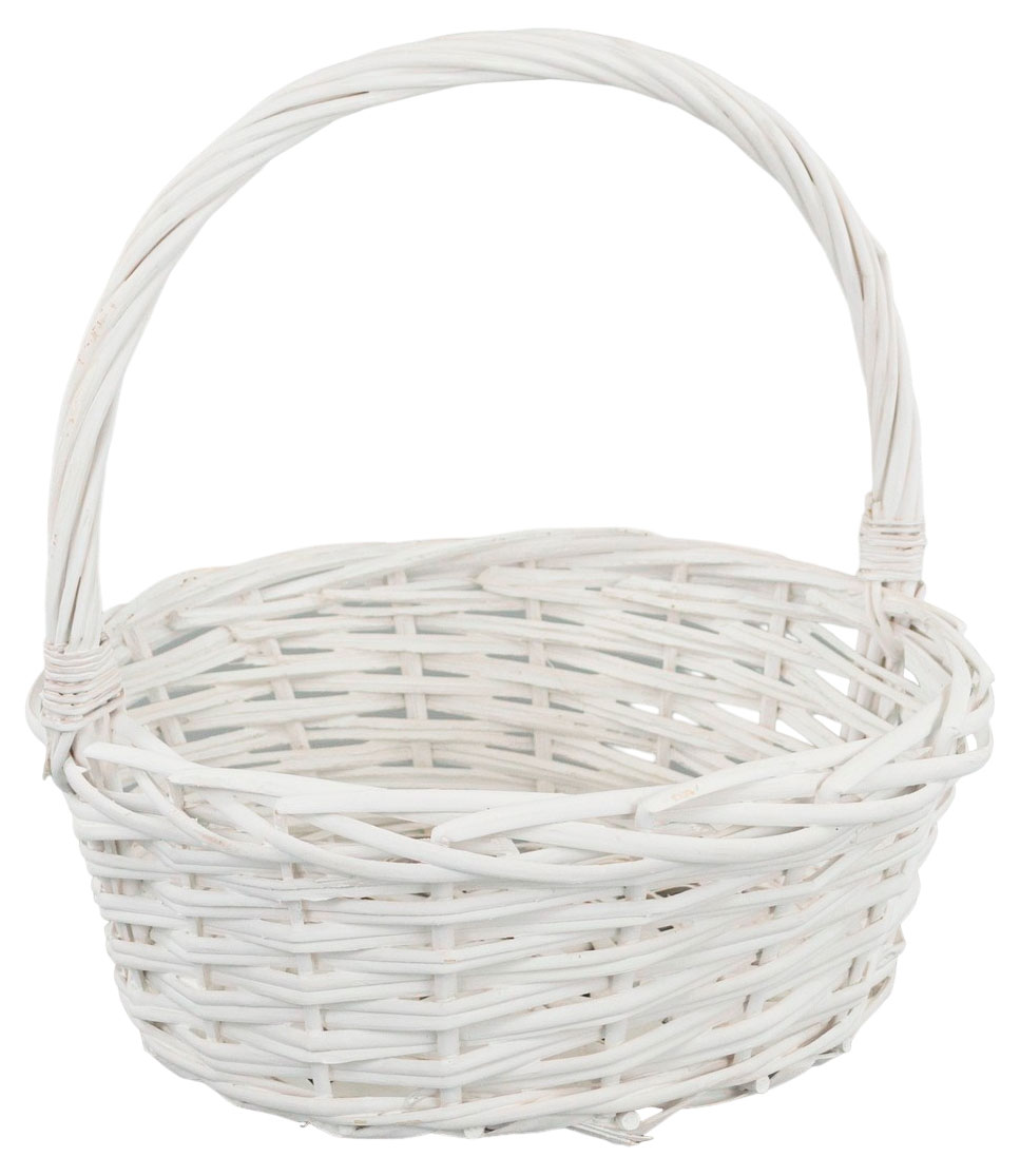 

Корзина плетеная ива белый для цветов и подарков, D26