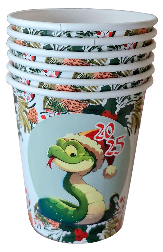 

Стакан одноразовый бумажный Змея в колпаке, 250 мл х 6 шт