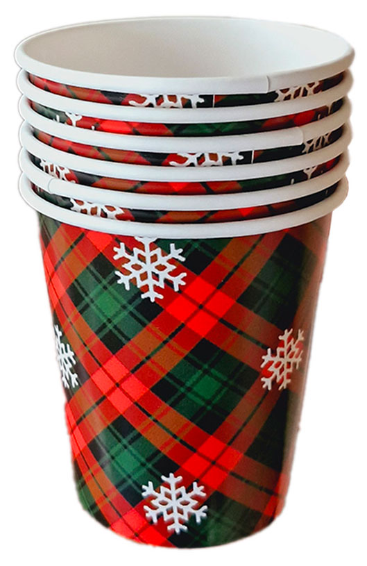 

Стакан одноразовый бумажный Новогодняя клетка, 250 мл х 6 шт