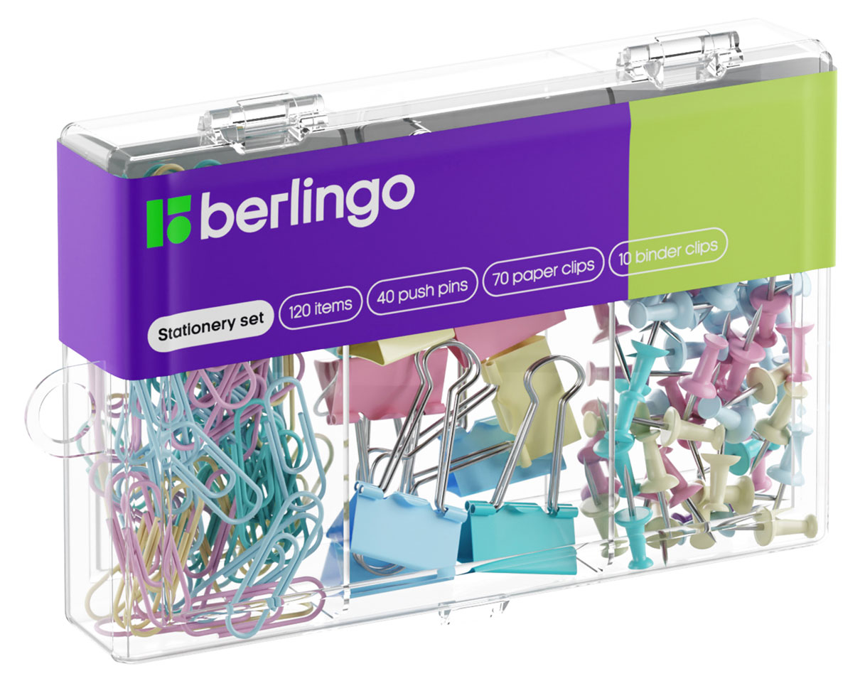 

Набор мелкоофисных принадлежностей Berlingo пастель, 120 предметов