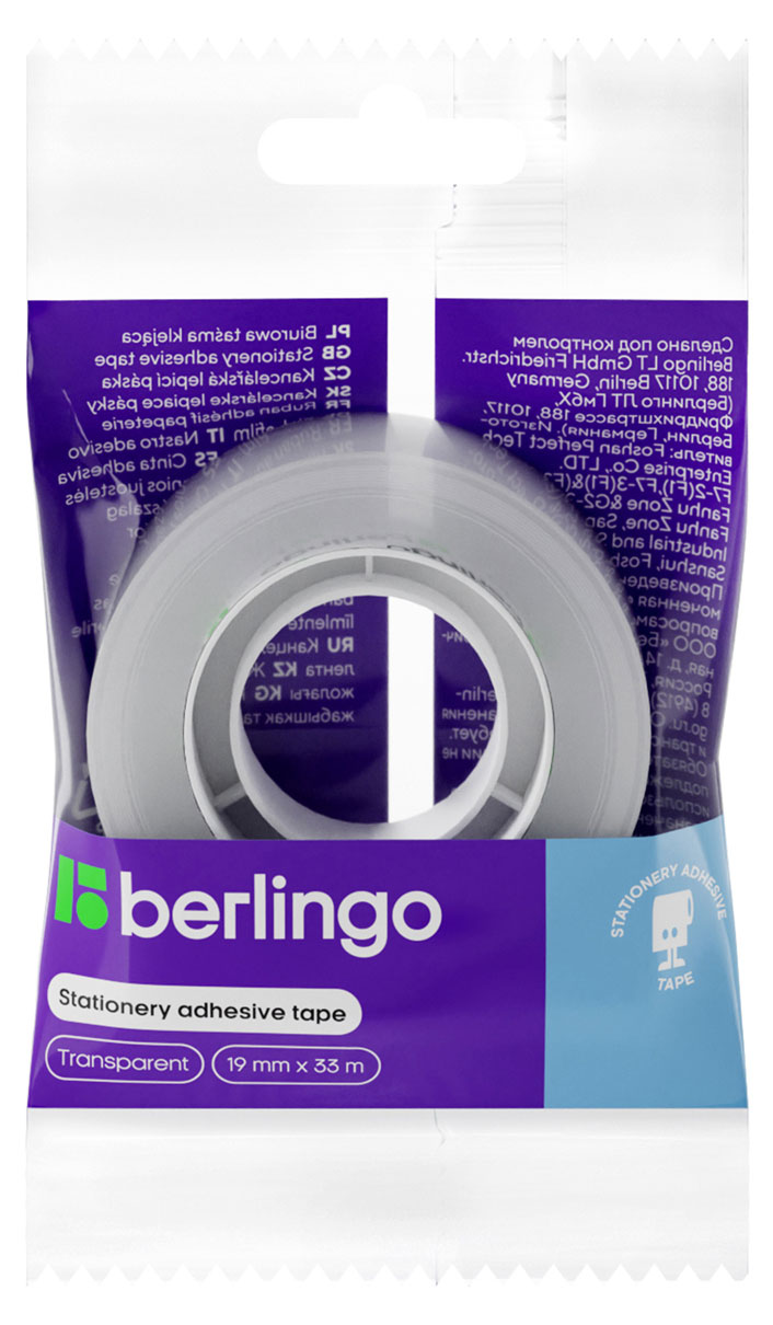 Изображение товара Клейкая лента Berlingo прозрачная, 19 мм х 33 м