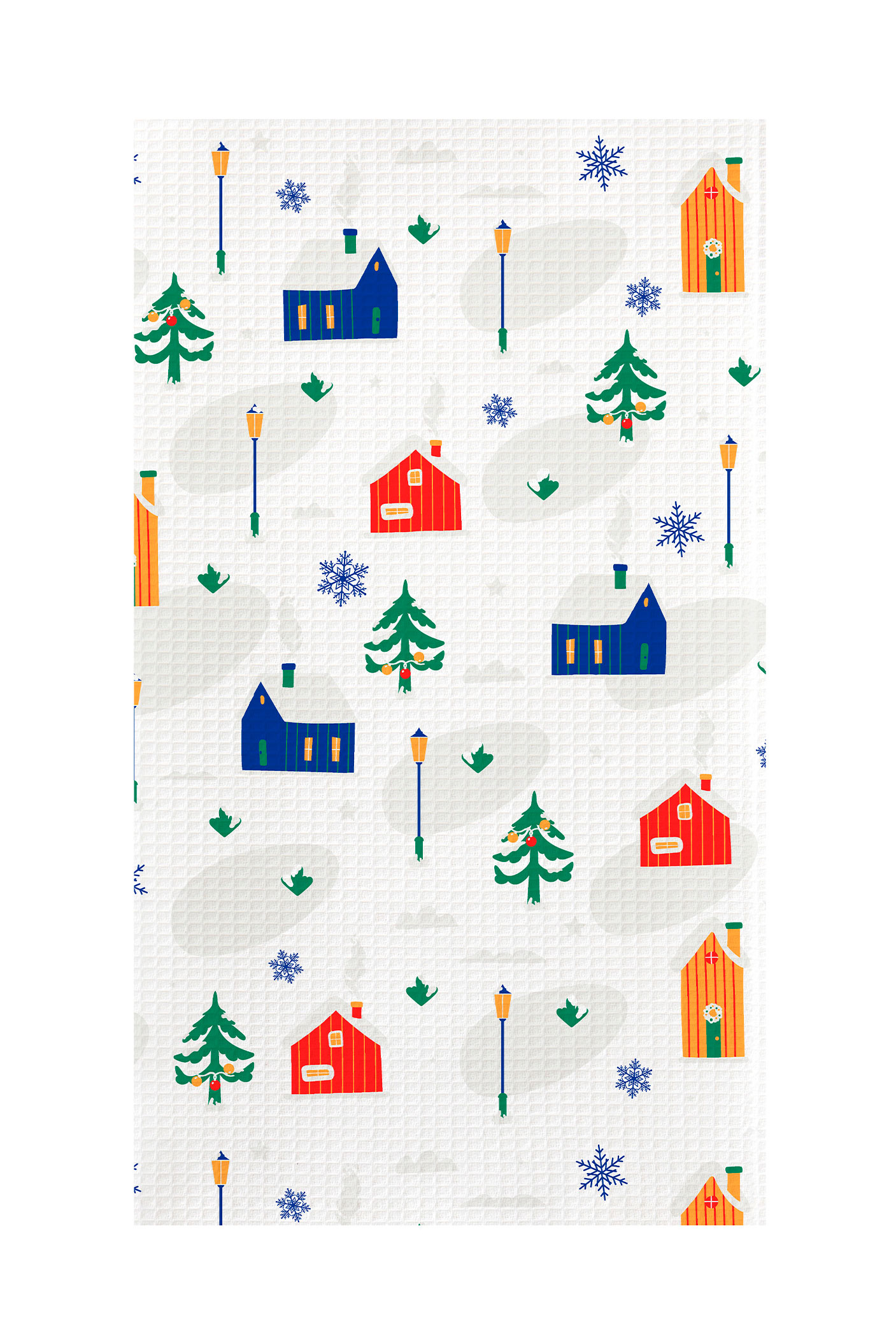 

Полотенце кухонное Самойловский Текстиль Новый год вафельное белое, 45х60 см