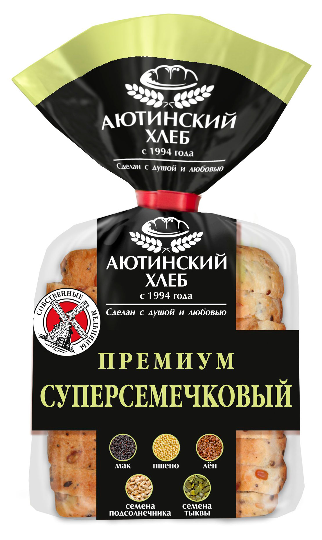 Изображение товара Хлеб пшеничный тостовый «Аютинский Хлеб» Суперсемечковый Премиум нарезка, 330 г
