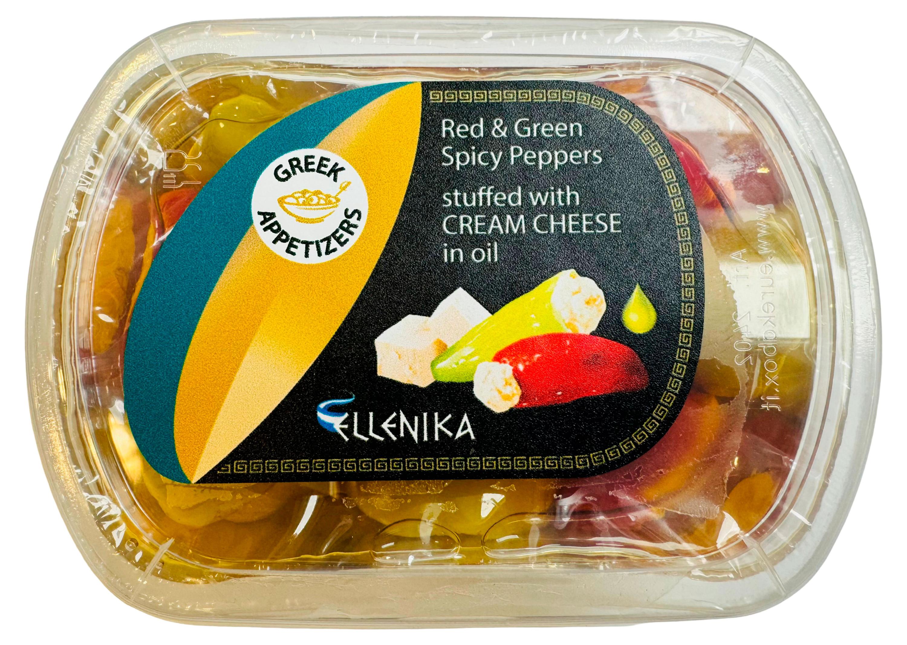 

Перчики острые Ellenika фаршированные сливочным сыром в масле, 230 г