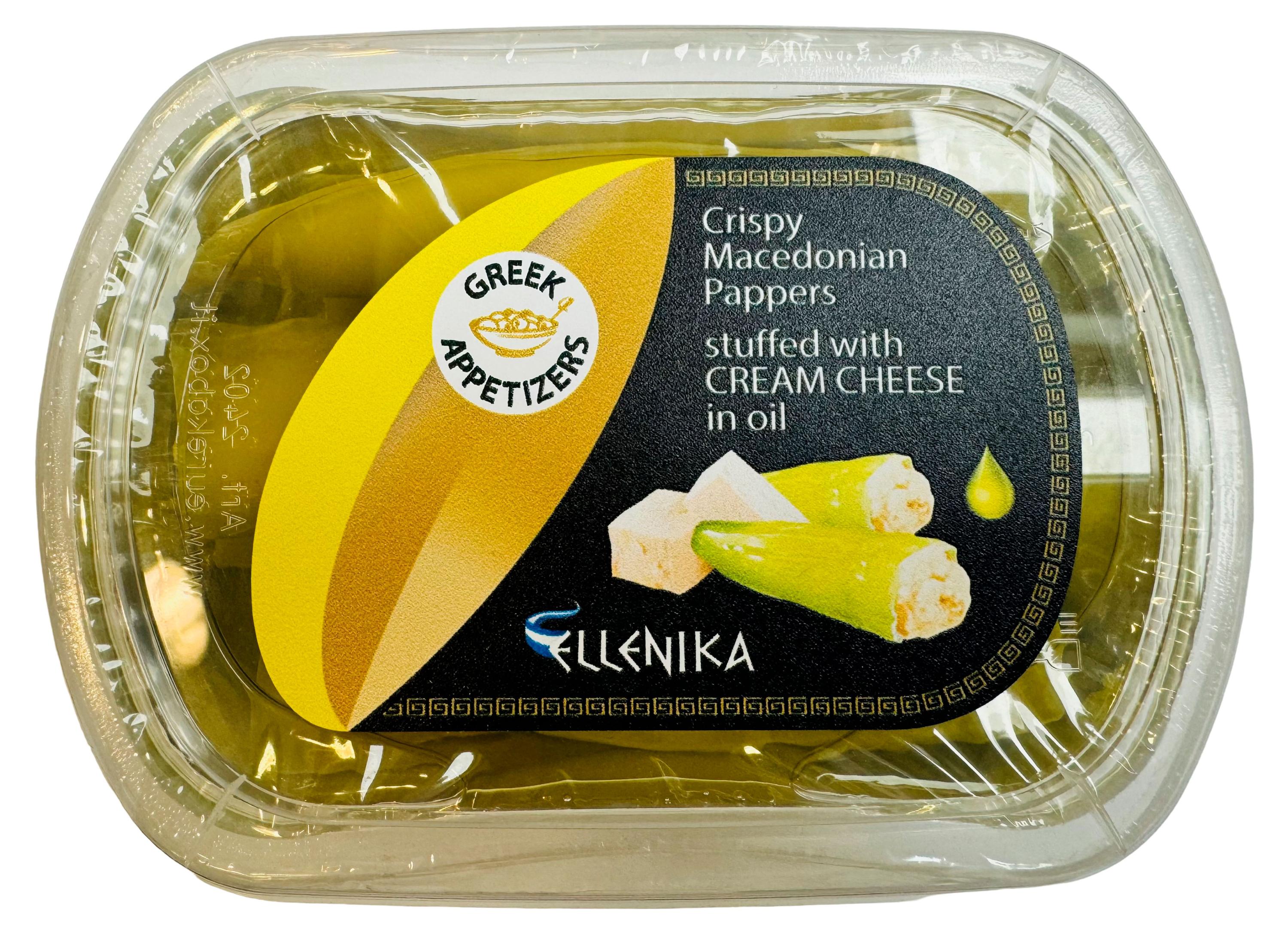 

Перчики македонские Ellenika фаршированные сливочным сыром в масле, 230 г