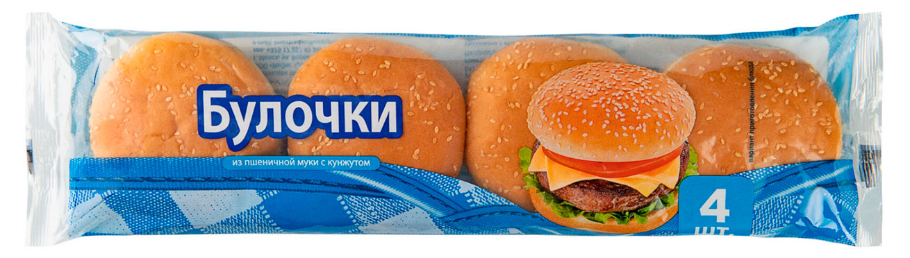 

Булочка пшеничная для гамбургеров Bimbo с кунжутом 4 шт, 240 г