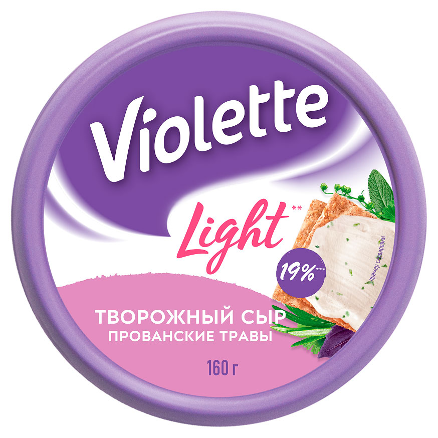 

Сыр творожный Violette Light Прованские травы 60% БЗМЖ, 160 г