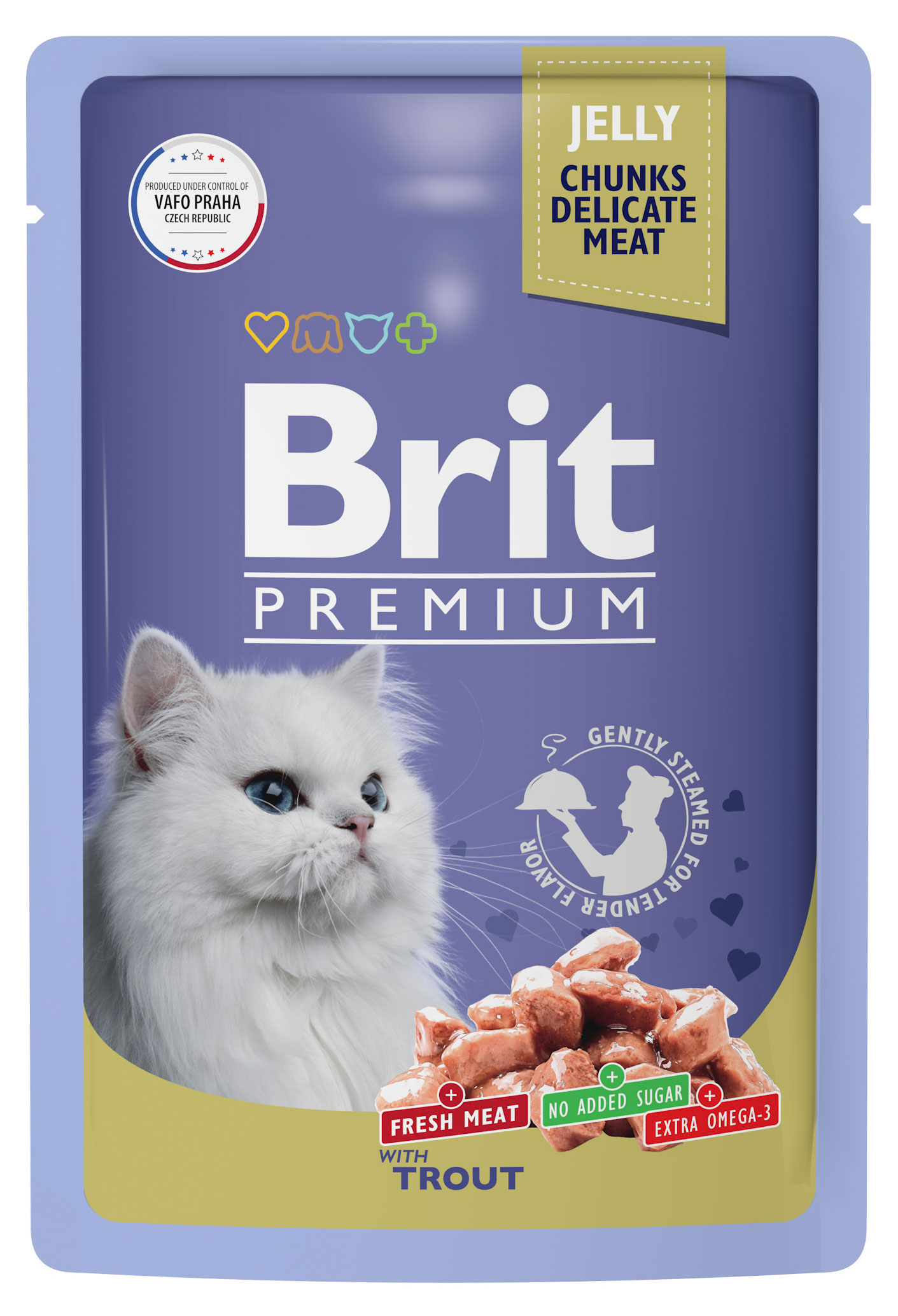 

Корм для кошек Brit Premium форель в желе, 85 г