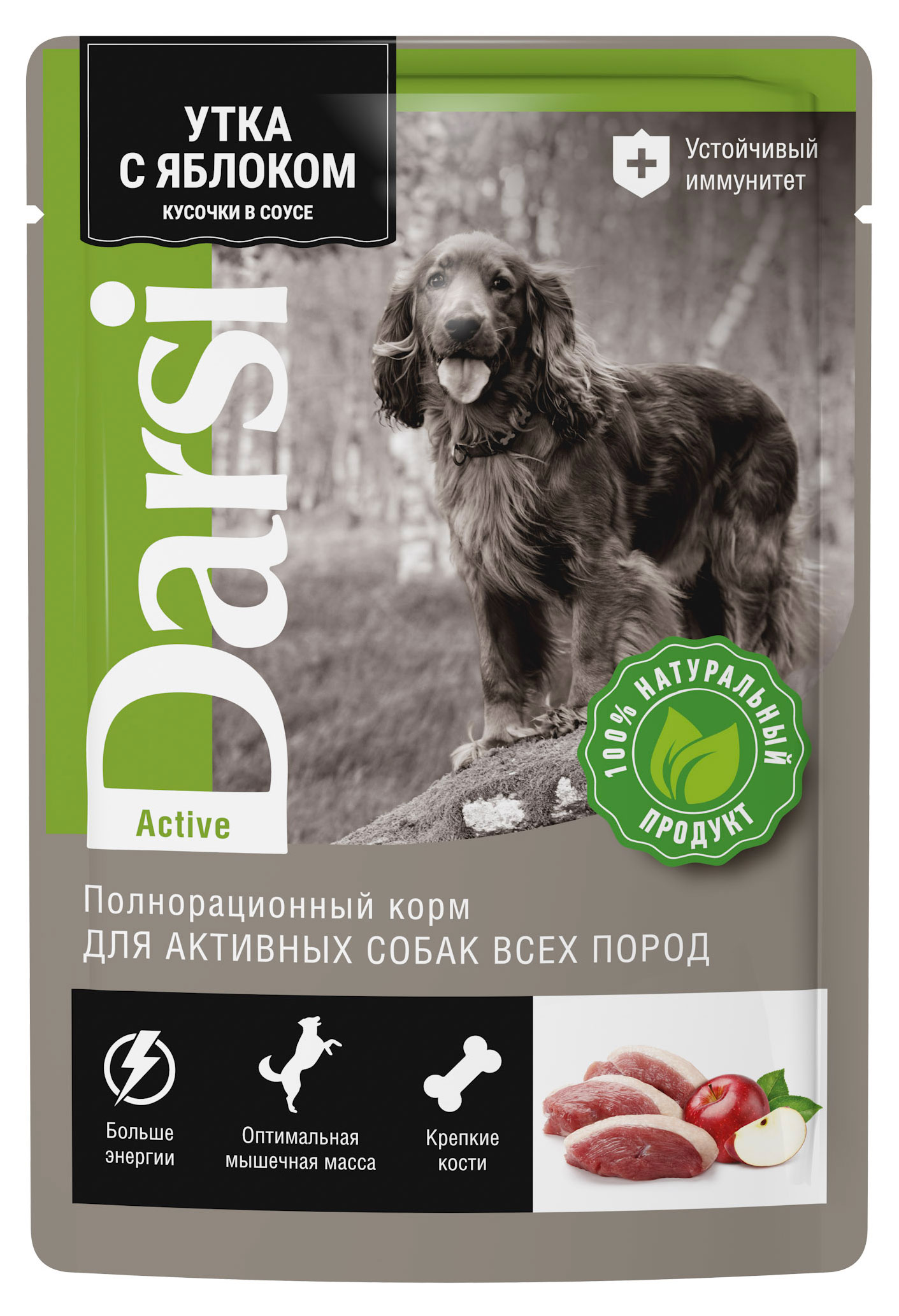 

Корм для собак Darsi утка с яблоком, 85 г