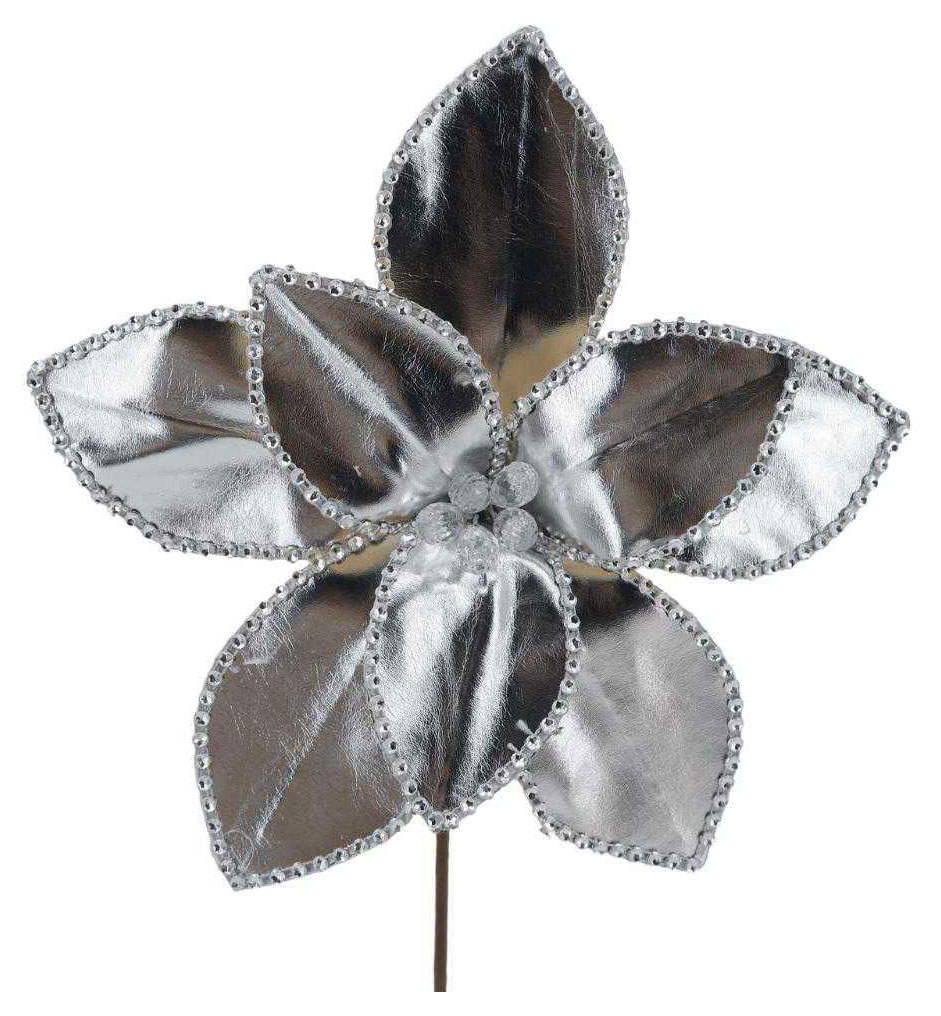 

Декорация новогодняя Цветок Пуансеттия, 22 см