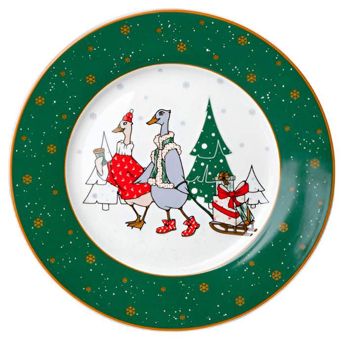 

Тарелка закусочная Lefard Family Christmas зеленая, d 20 см