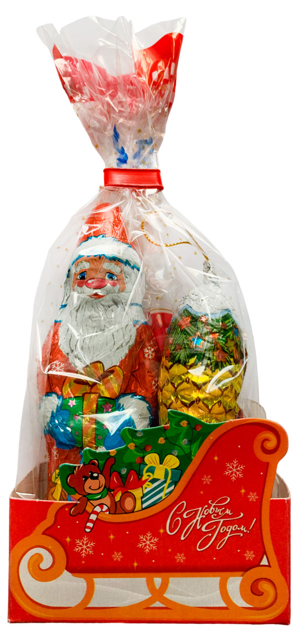 

Подарок новогодний сладкий Шоколадная Компания Дед Мороз, шишка и колокольчик, 76 г