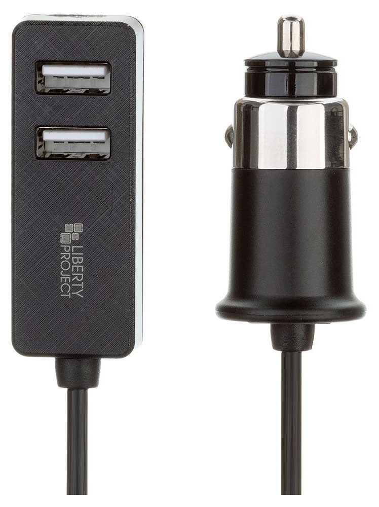 

Автомобильное зарядное устройство LP 1USB QC 3.0 + 2USB 3А черный, 1,1 м