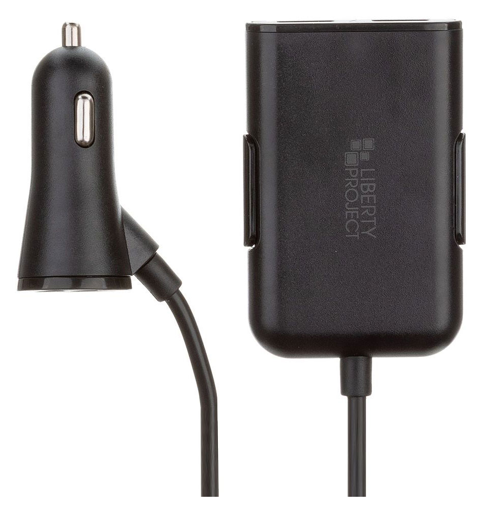 

Автомобильное зарядное устройство LP LP 2USB + 2USB 8А черное, 1,6 м