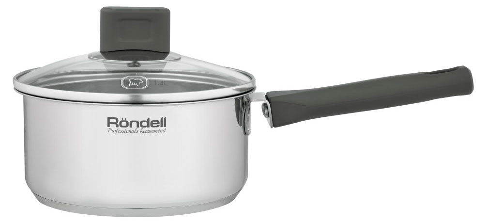 

Ковш Rondell Quadro с крышкой 16 см, 1,3 л